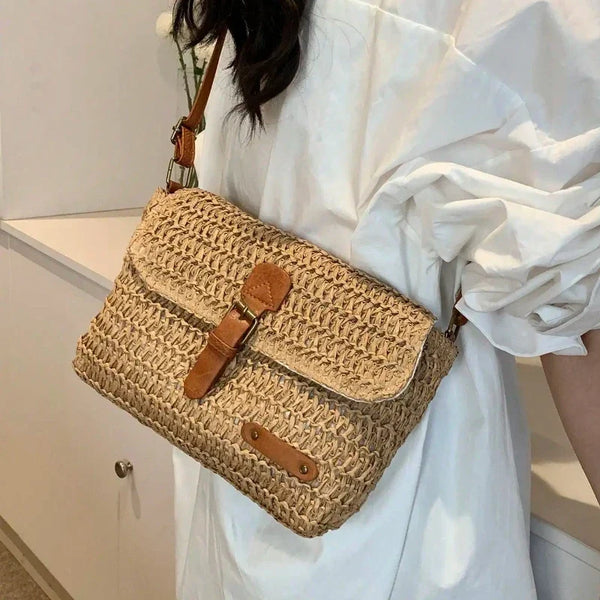 Sac en Paille Rectangulaire Azalée pour Femmes