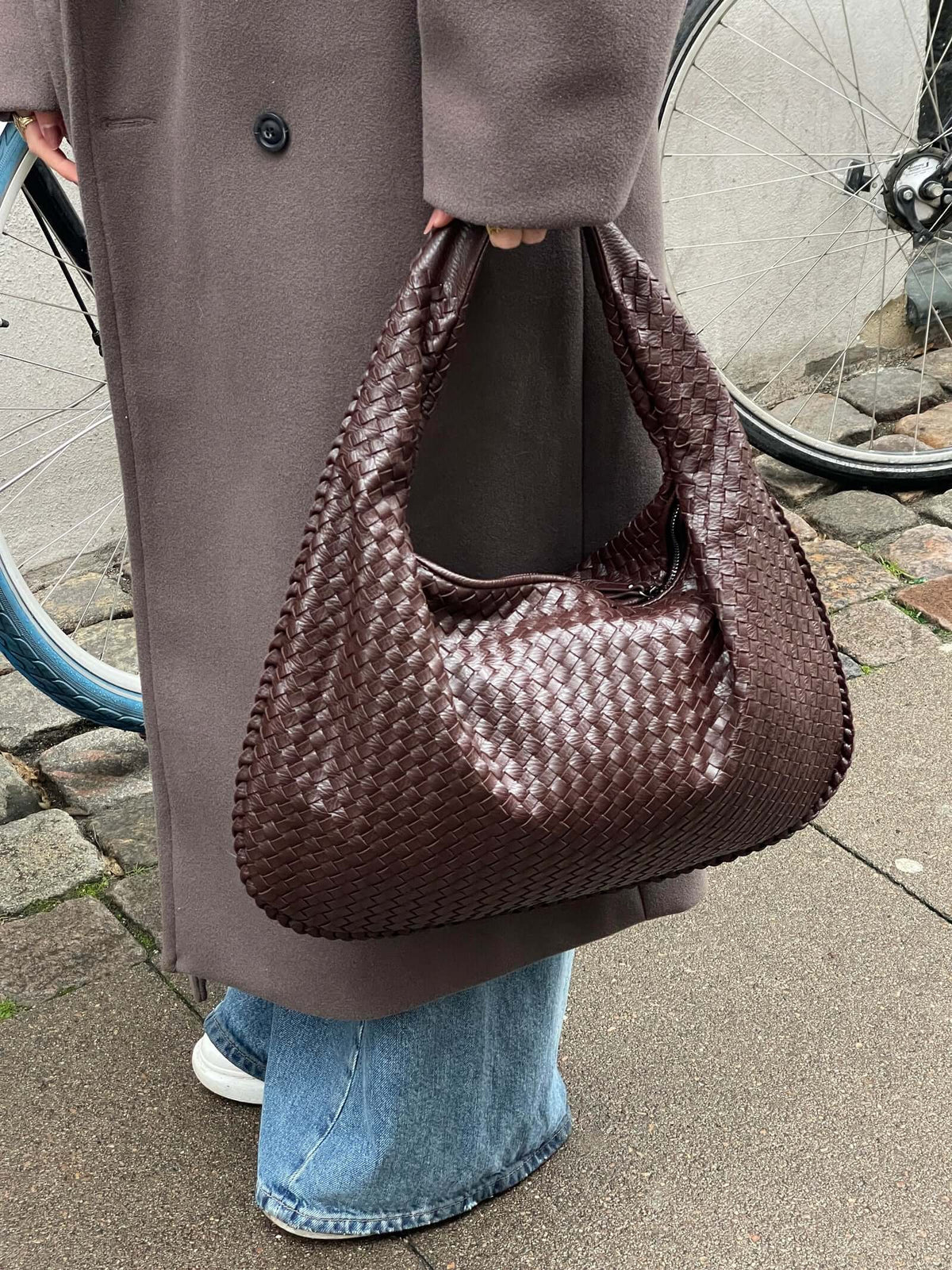 Sac Épaule Tressé Souple | Grand Format Chic | Femmes