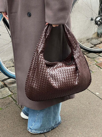 Sac Épaule Tressé Souple | Grand Format Chic | Femmes