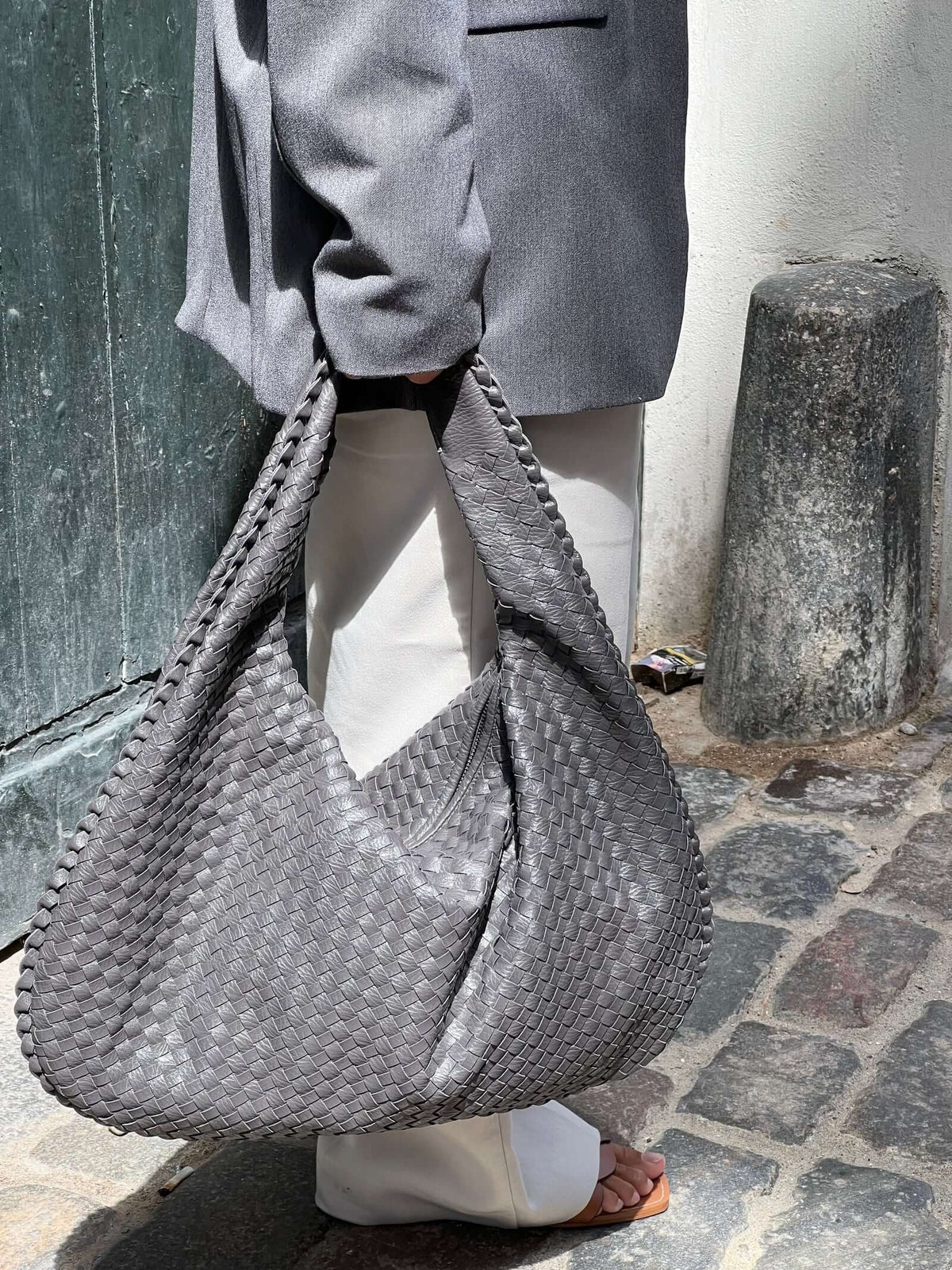 Sac Épaule Tressé Souple | Grand Format Chic | Femmes