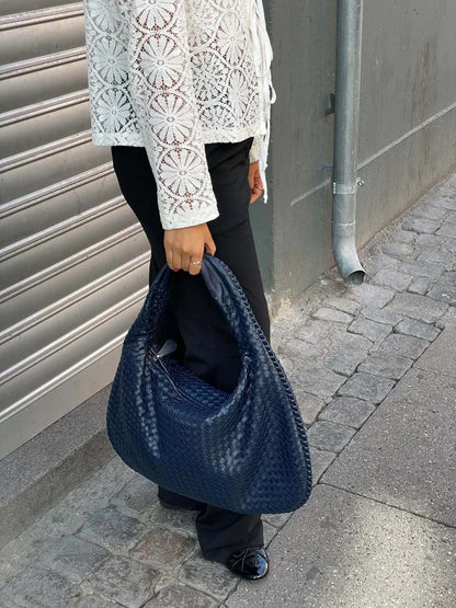 Sac Épaule Tressé Souple | Grand Format Chic | Femmes