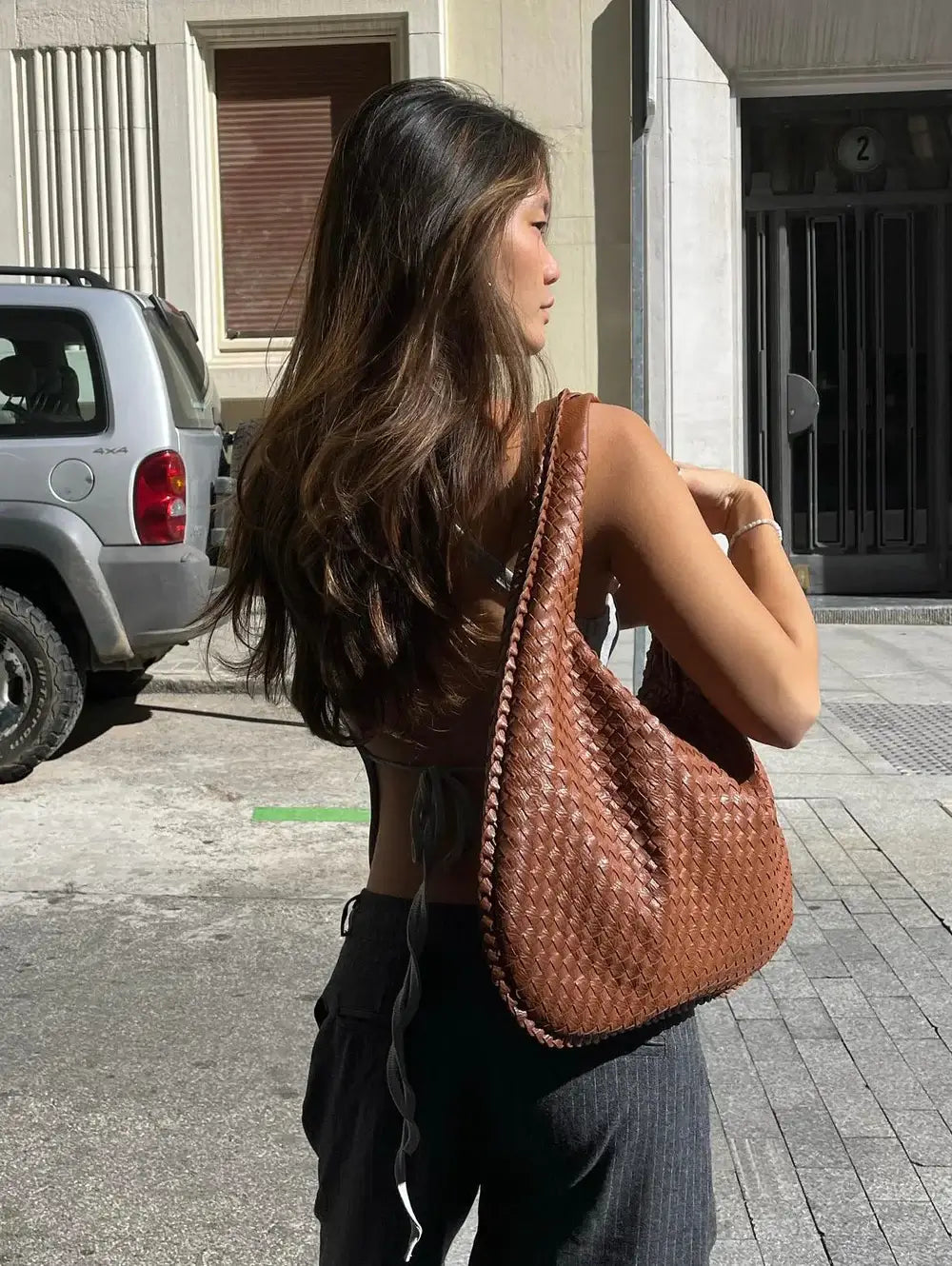 Sac Épaule Tressé Souple | Grand Format Chic | Femmes