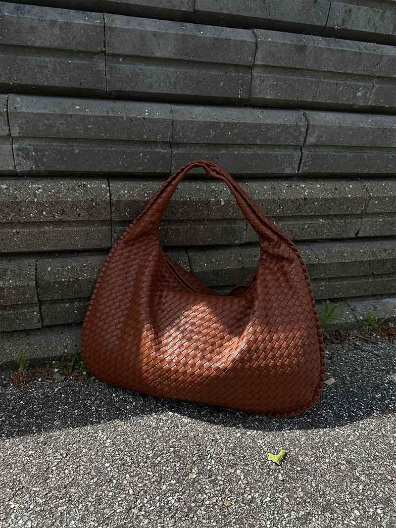 Sac Épaule Tressé Souple | Grand Format Chic | Femmes