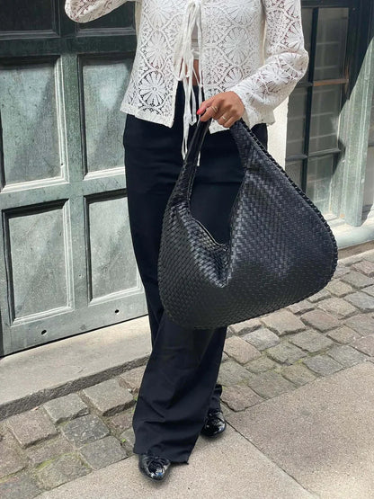 Sac Épaule Tressé Souple | Grand Format Chic | Femmes