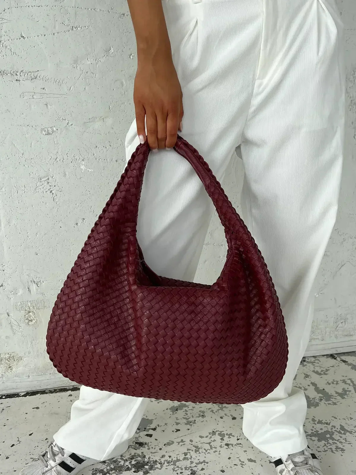Sac Épaule Tressé Souple | Grand Format Chic | Femmes