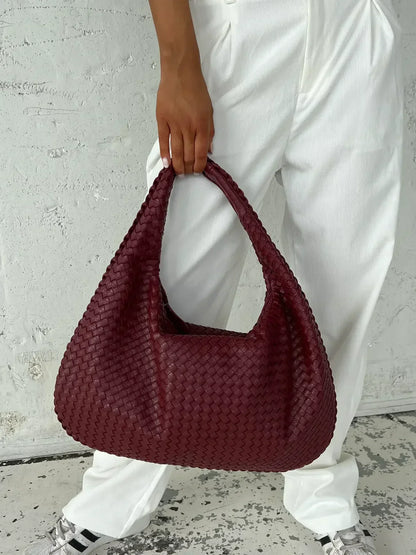 Sac Épaule Tressé Souple | Grand Format Chic | Femmes