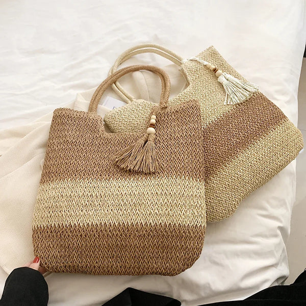 Sac Fourre-Tout en Paille pour Femmes - Chic et Polyvalent