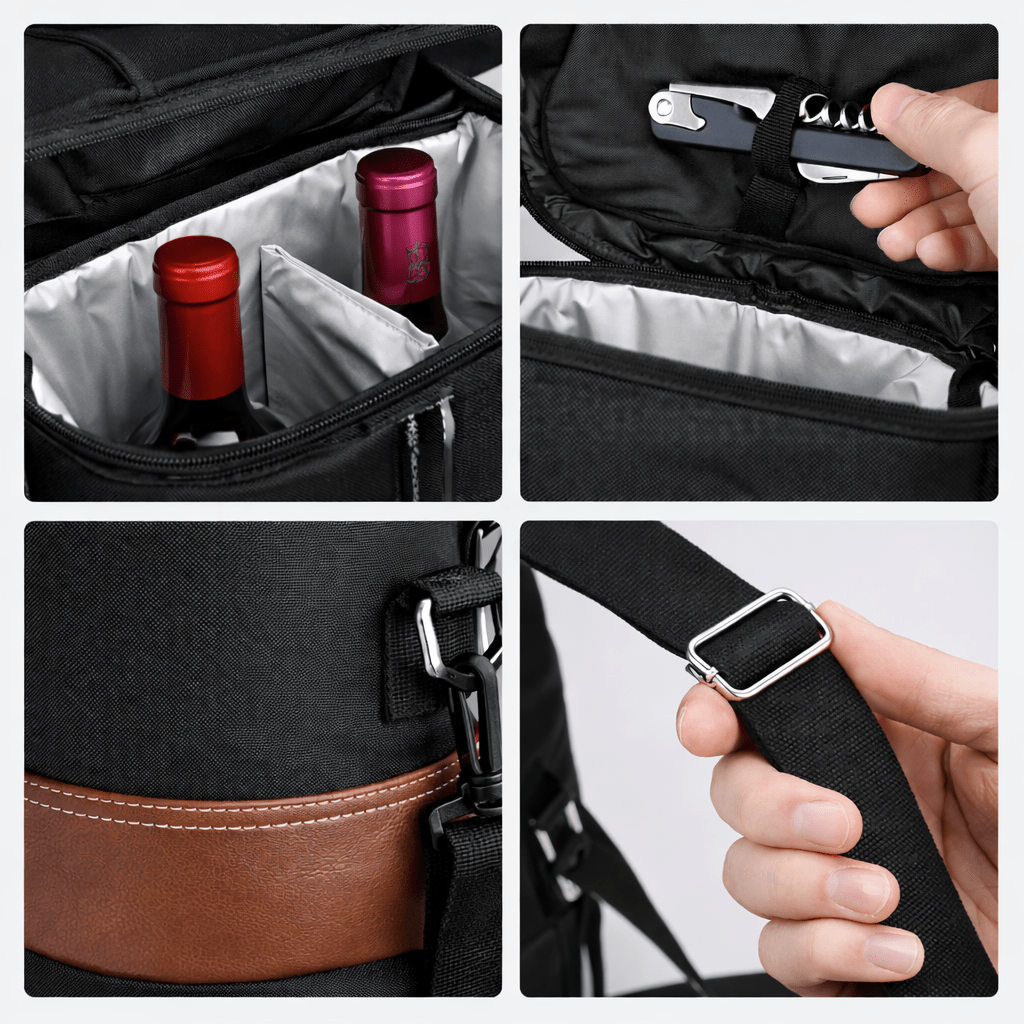 Sac Isotherme pour Bouteilles Noir Charbon - | AïtaVia