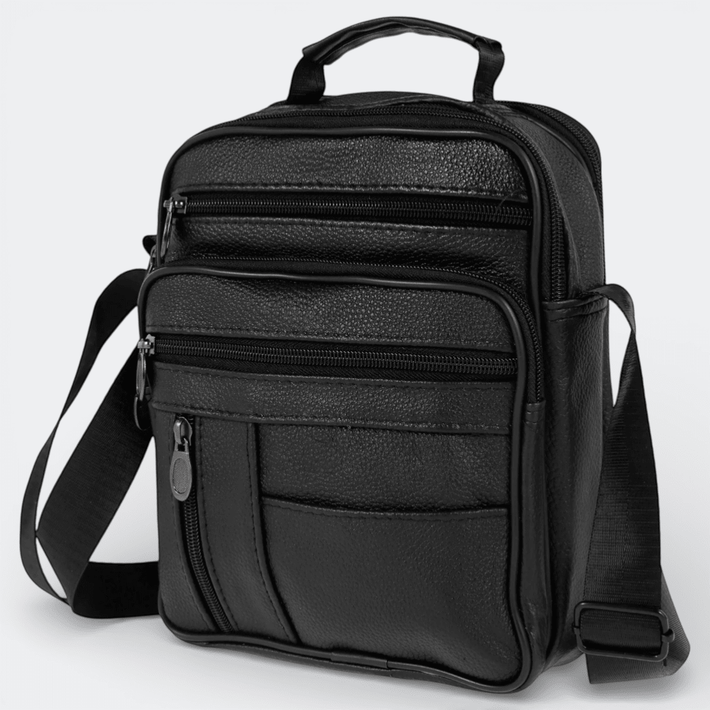 Sacoche Cuir à Bandoulière Homme Noir - | AïtaVia