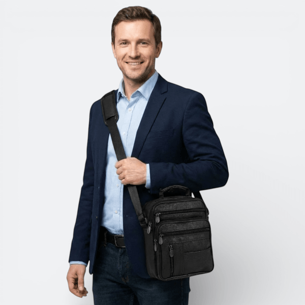 Sacoche Cuir à Bandoulière Homme Noir - | AïtaVia