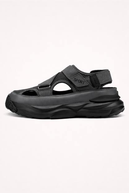 Sandales de sport robustes pour hommes avec semelles épaisses et fermeture velcro