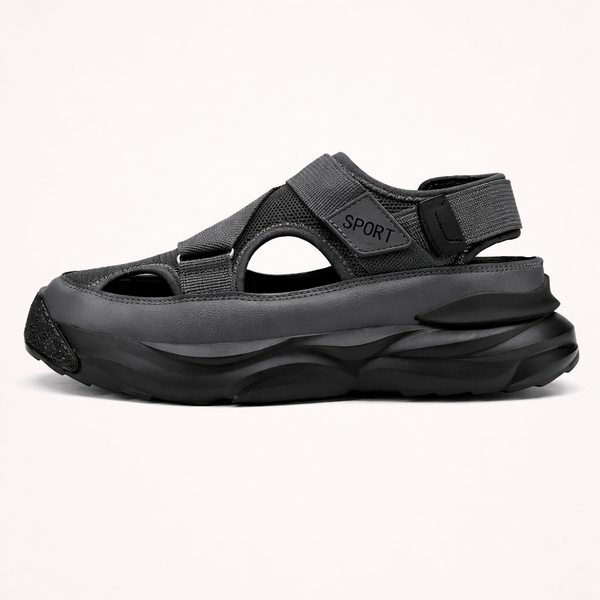 Sandales de sport robustes pour hommes avec semelles épaisses et fermeture velcro