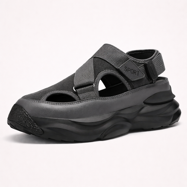 Sandales de sport robustes pour hommes avec semelles épaisses et fermeture velcro