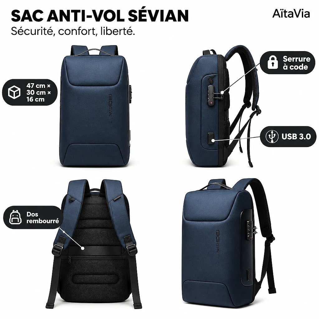 Sévian – Sac à Dos Anti-vol