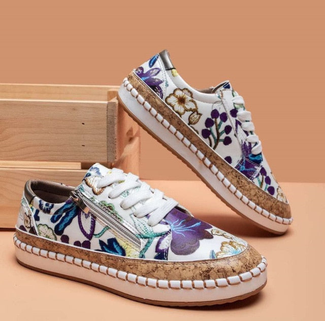 Sneakers Orthopédiques Fleuries pour Femmes – Confort et Style Quotidien