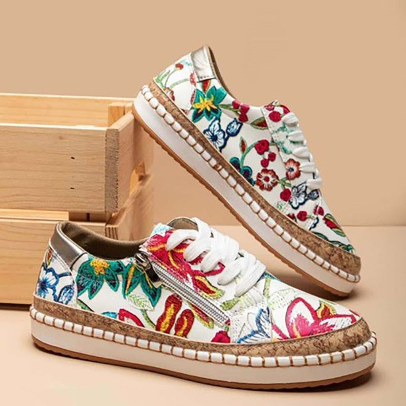 Sneakers Orthopédiques Fleuries pour Femmes – Confort et Style Quotidien
