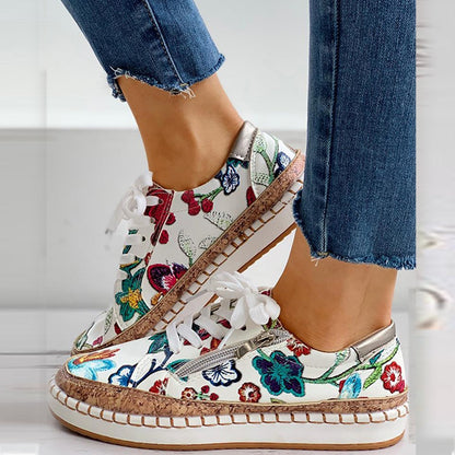 Sneakers Orthopédiques Fleuries pour Femmes – Confort et Style Quotidien