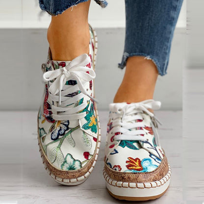 Sneakers Orthopédiques Fleuries pour Femmes – Confort et Style Quotidien