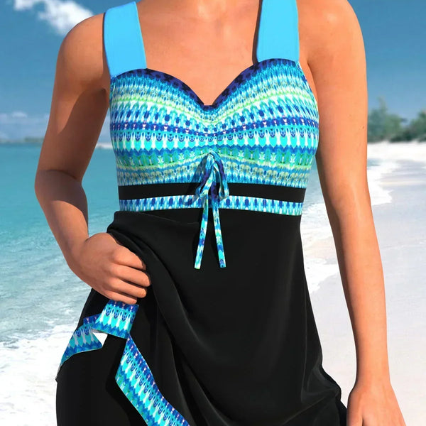 Ensemble Tankini Élégant à Motifs pour Femmes – Confort et Style à la Plage