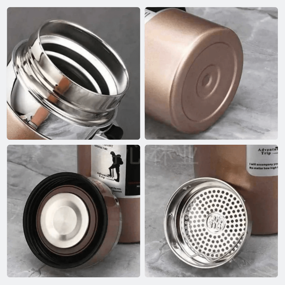 Thermos avec Filtre à Thé Beige Doré - | AïtaVia