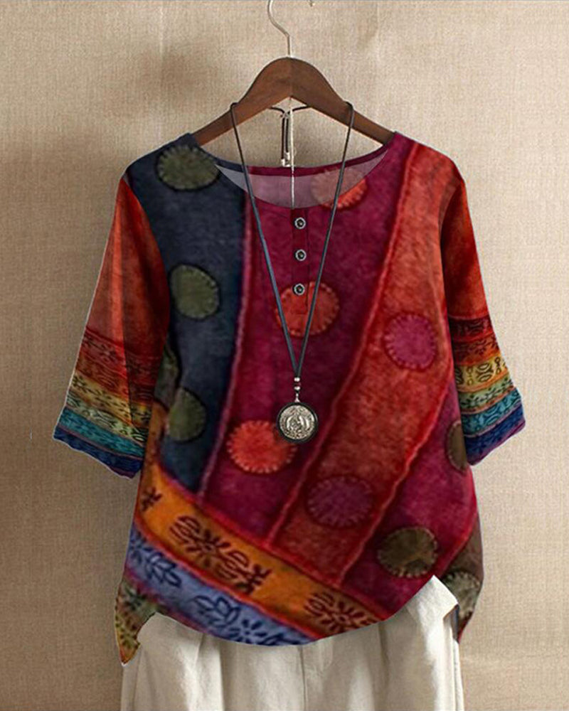 Top Boho Vintage pour Femmes – Élégance Décontractée