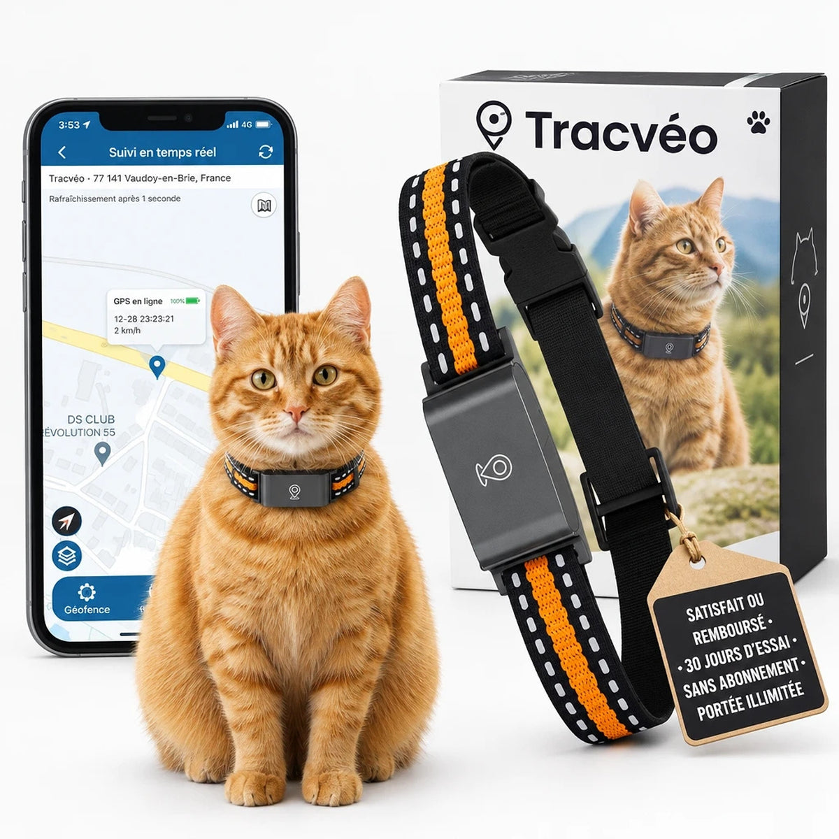 Tracvéo – Collier GPS Sans Abonnement