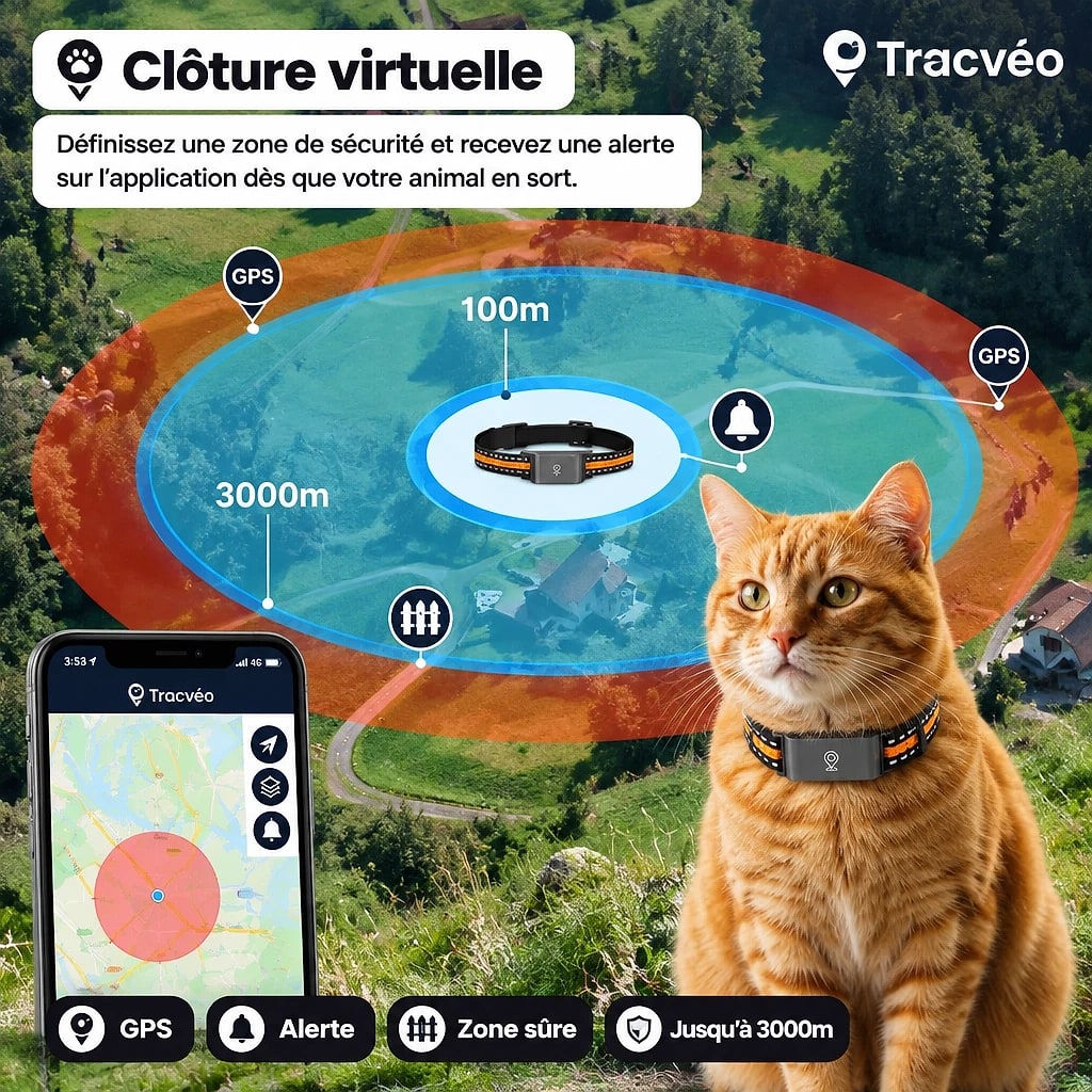 Tracvéo – Collier GPS Sans Abonnement