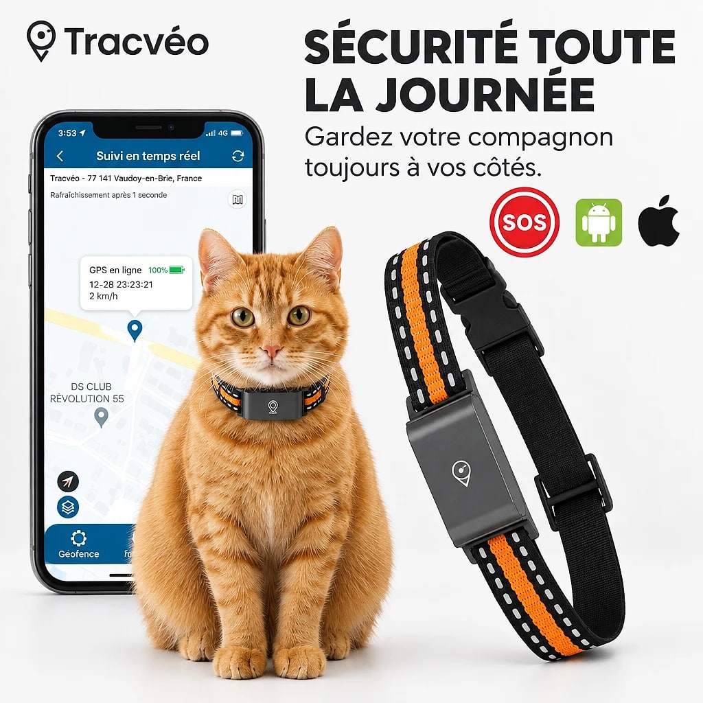 Tracvéo – Collier GPS Sans Abonnement
