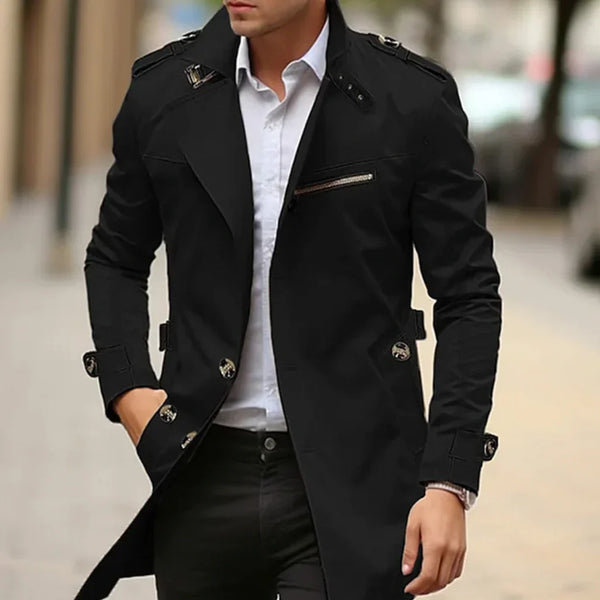 Trench-coat Élégant NELIO pour Hommes - Idéal Automne