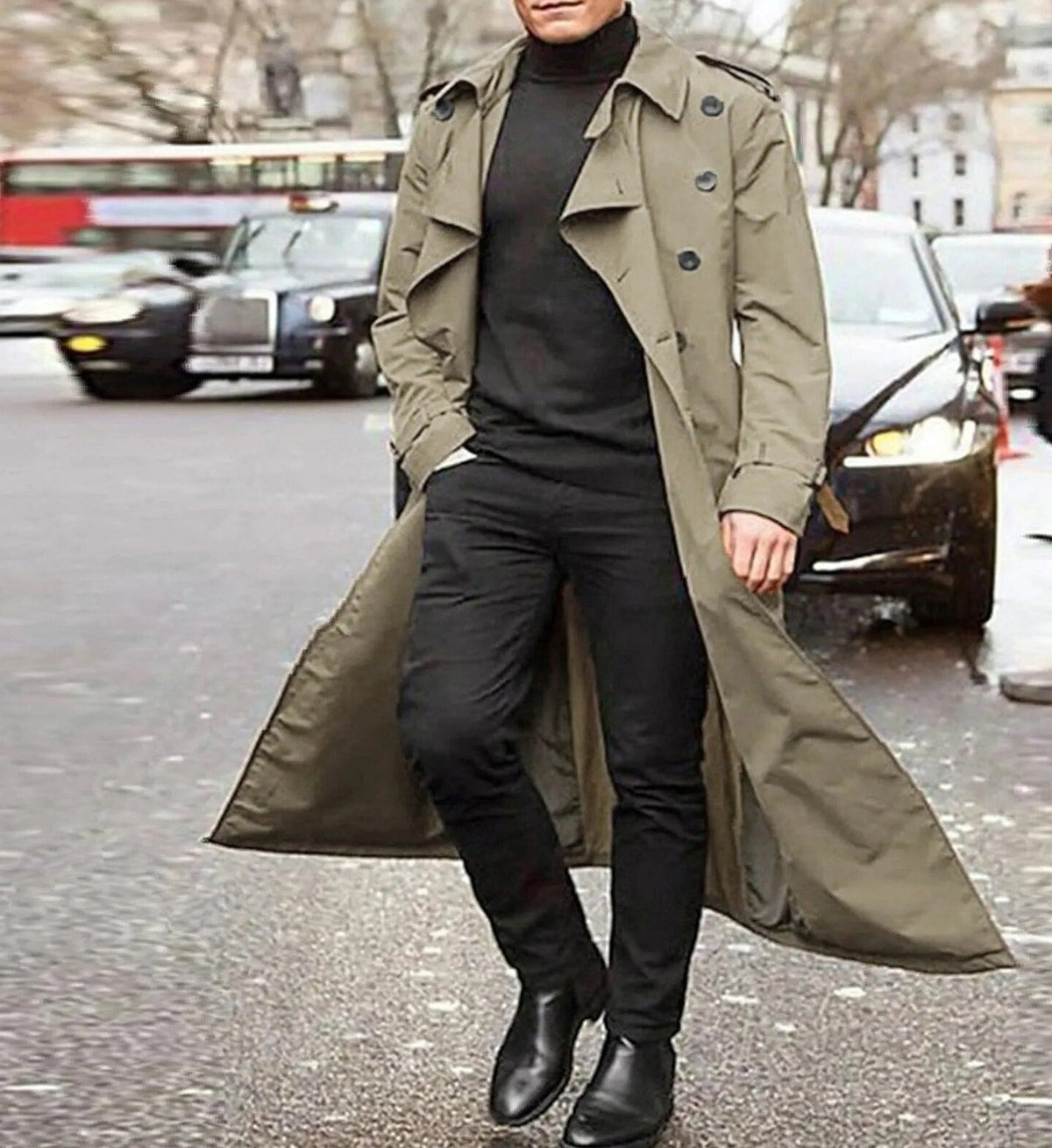 Trench-coat Élégant Imperméable pour Hommes