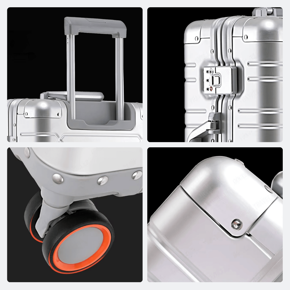 Valise a Roulettes Aluminium Rose Grisâtre - | AïtaVia