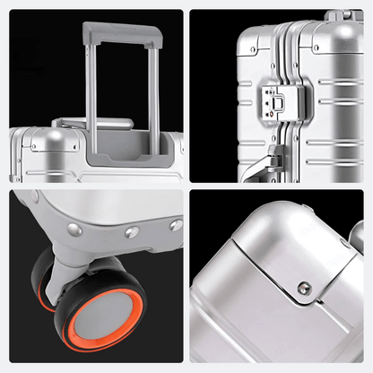 Valise a Roulettes Aluminium Rose Grisâtre - | AïtaVia