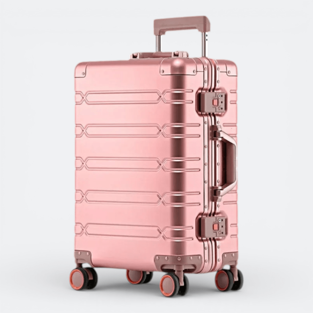 Valise a Roulettes Aluminium Rose Pêche - | AïtaVia