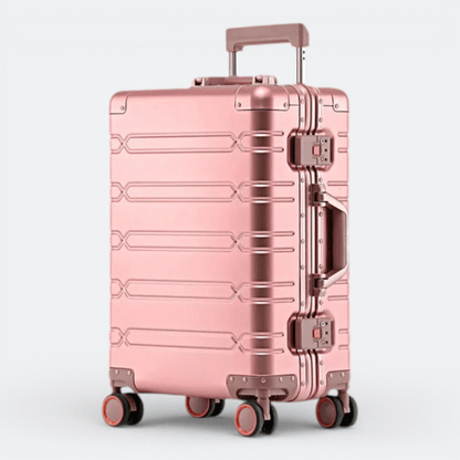 Valise a Roulettes Aluminium Rose Pêche - | AïtaVia