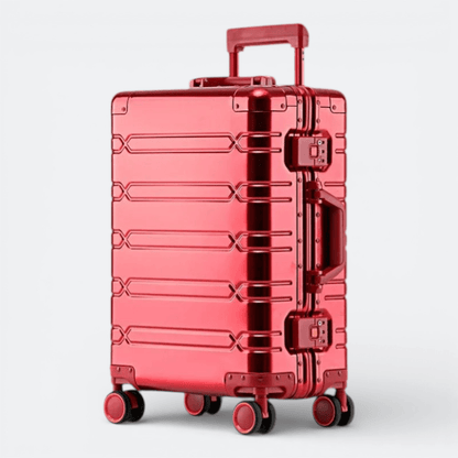 Valise a Roulettes Aluminium Rouge Corail - | AïtaVia