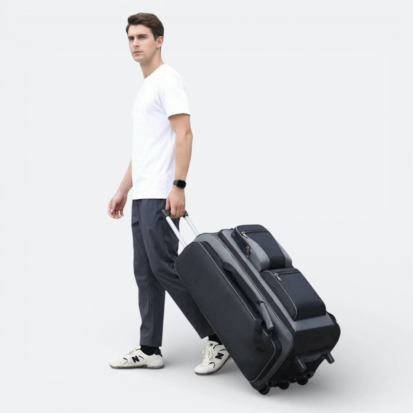 Valise à Trois Roues Noir Profond - | AïtaVia