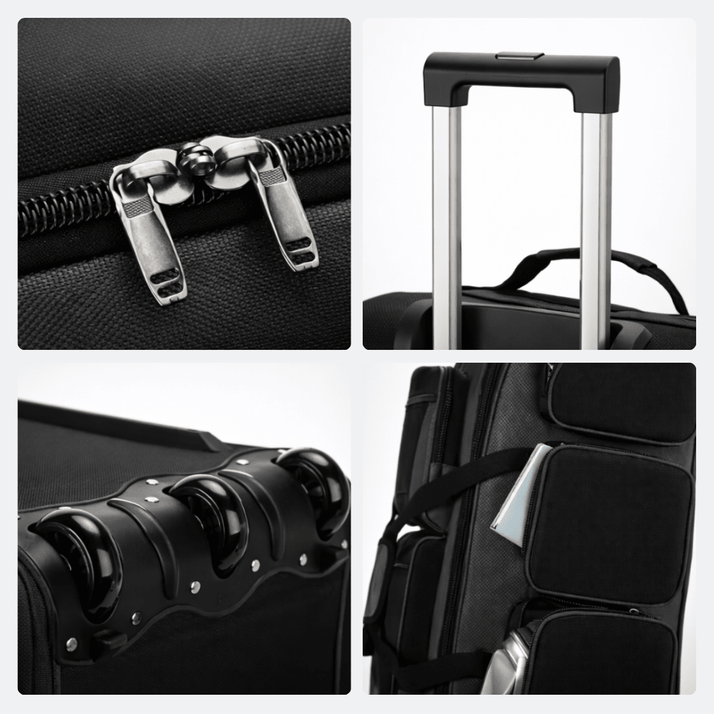 Valise à Trois Roues Noir Profond - | AïtaVia