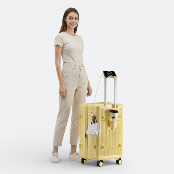 Valise avec Chargeur USB Bleu Ardoise Clair - | AïtaVia