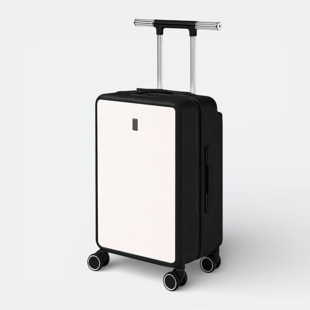 Valise avec Large Poignée Télescopique Noir & Blanc - | AïtaVia
