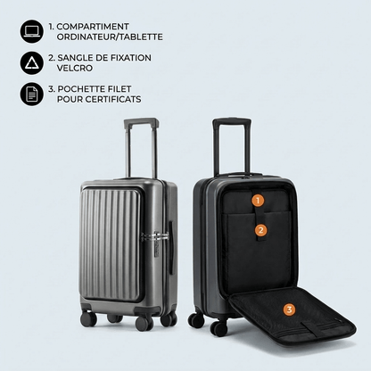 Valise avec Porte Gobelet Argent - | AïtaVia