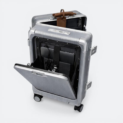 Valise Cabine avec Ouverture Frontale Gris Neutre - | AïtaVia