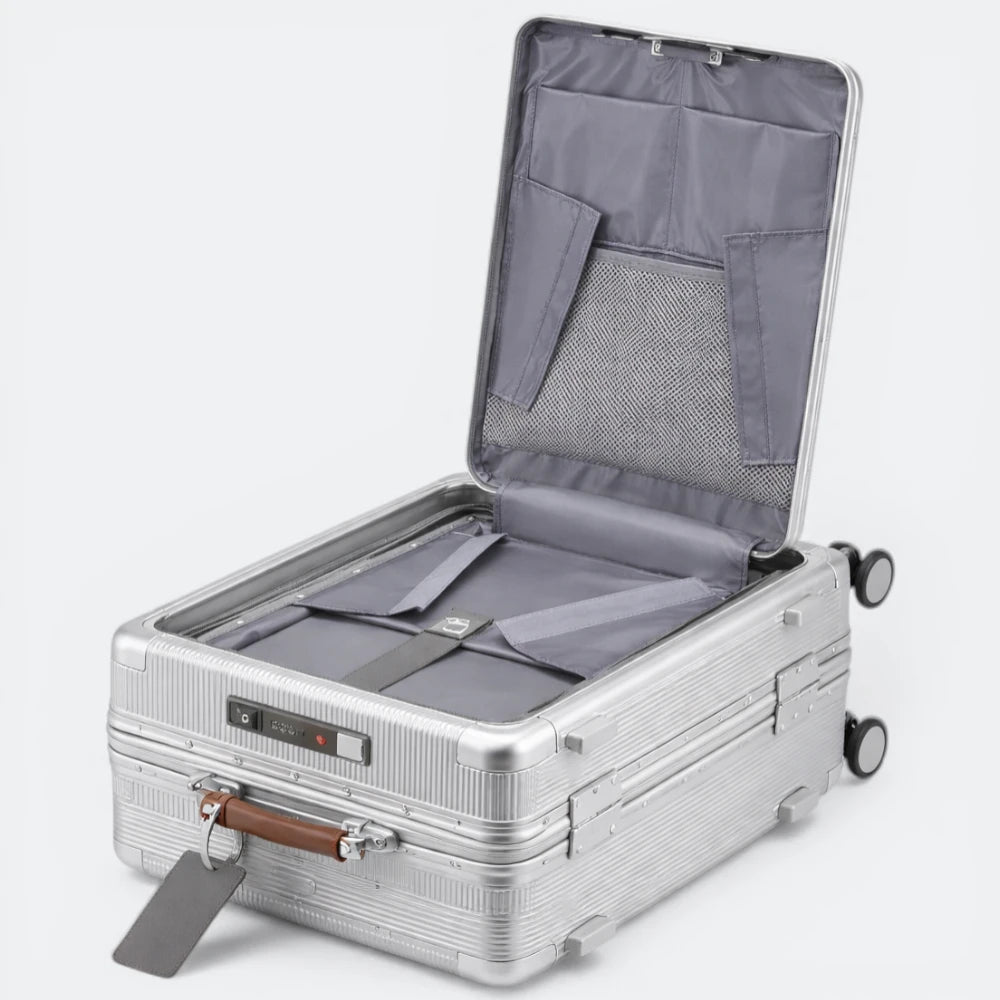 Valise Cabine avec Ouverture Frontale Gris Neutre - | AïtaVia