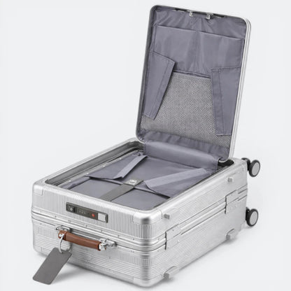 Valise Cabine avec Ouverture Frontale Gris Neutre - | AïtaVia
