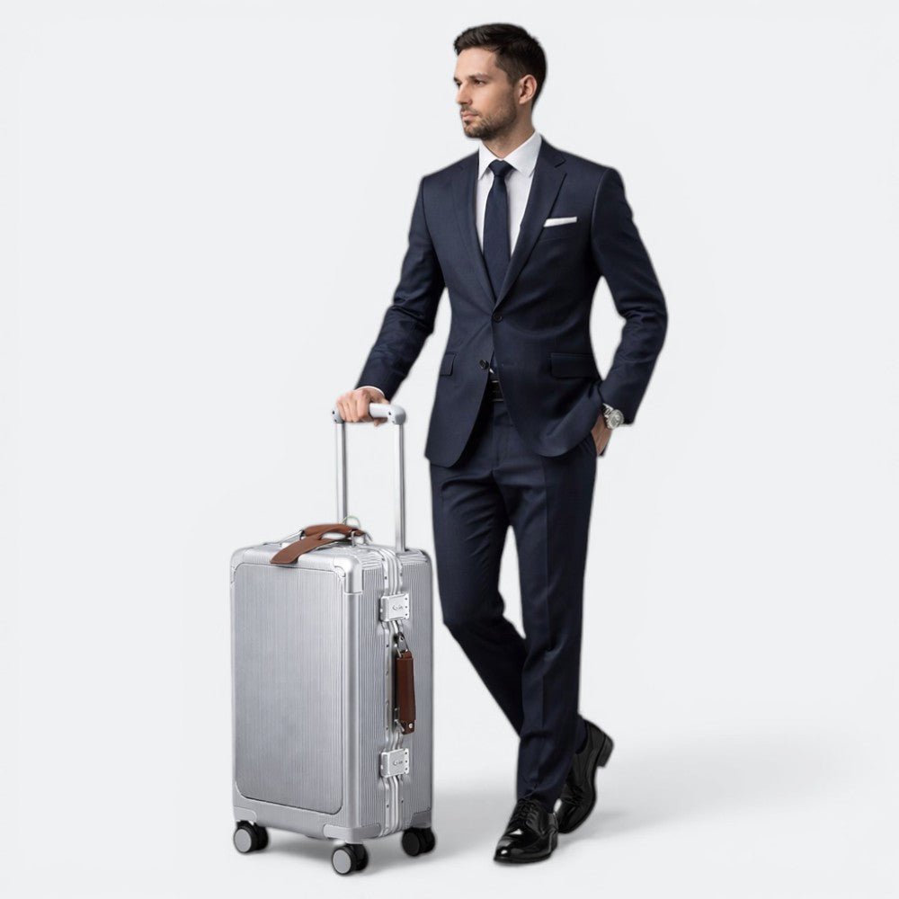 Valise Cabine avec Ouverture Frontale Gris Neutre - | AïtaVia