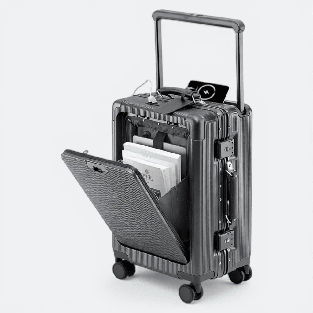 Valise Cabine avec Ouverture Frontale Gris Neutre - | AïtaVia