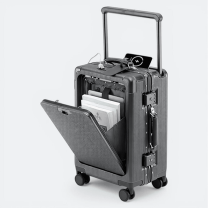 Valise Cabine avec Ouverture Frontale Gris Neutre - | AïtaVia