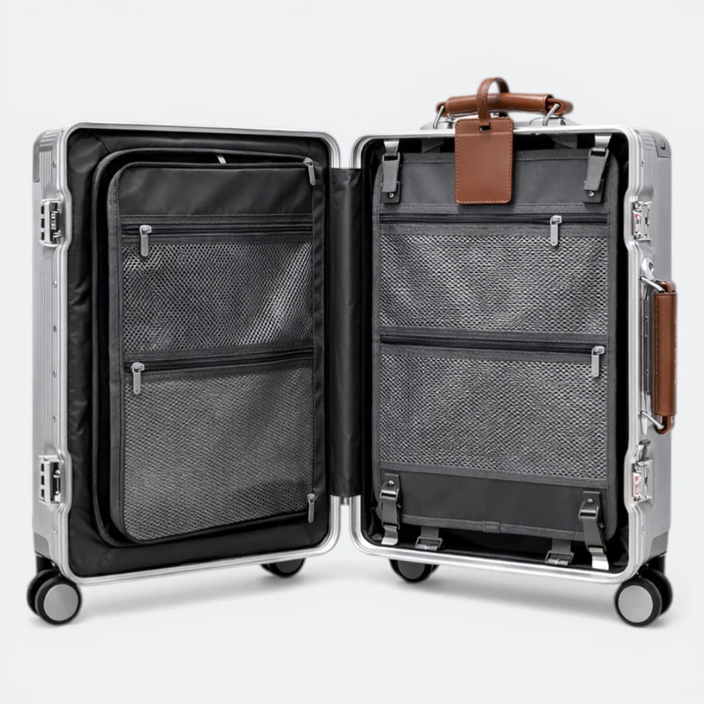 Valise Cabine avec Ouverture Frontale Gris Neutre - | AïtaVia