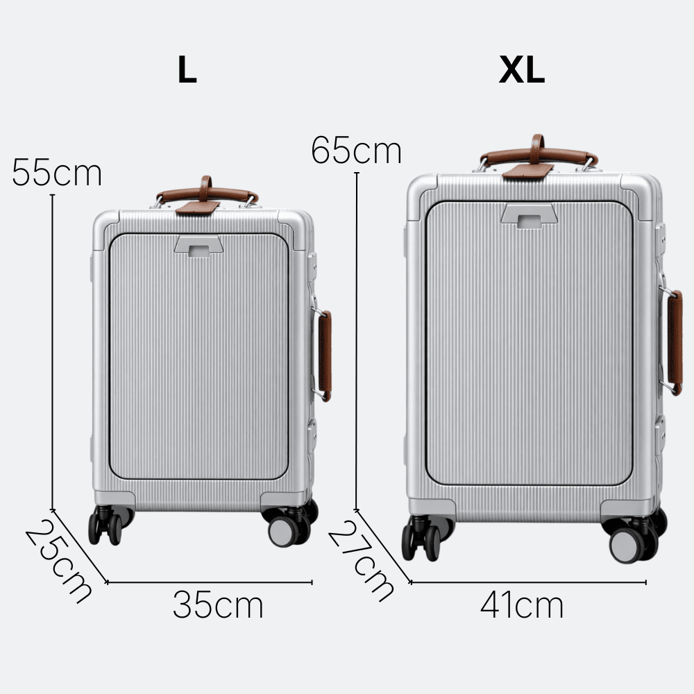 Valise Cabine avec Ouverture Frontale Gris Neutre - | AïtaVia