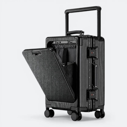 Valise Cabine avec Ouverture Frontale Noir Charbon - | AïtaVia