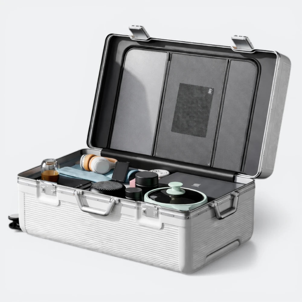 Valise Cadre Aluminium Fermeture TSA Vert Grisâtre - | AïtaVia